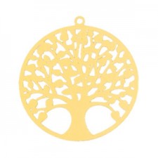 Metal Bohemian pendant Tree of life 25mm Gold